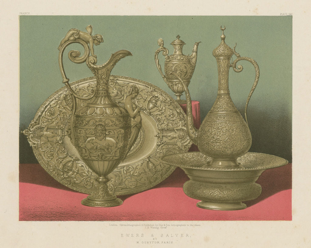 INTERNATIONAL EXHIBITION. Ewers & salver - M Gueyton, Paris 1862 old print